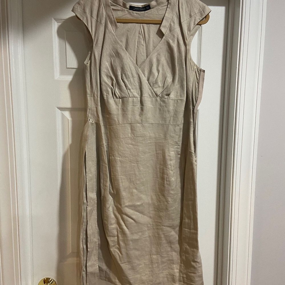 Zara Beige Linen Dress